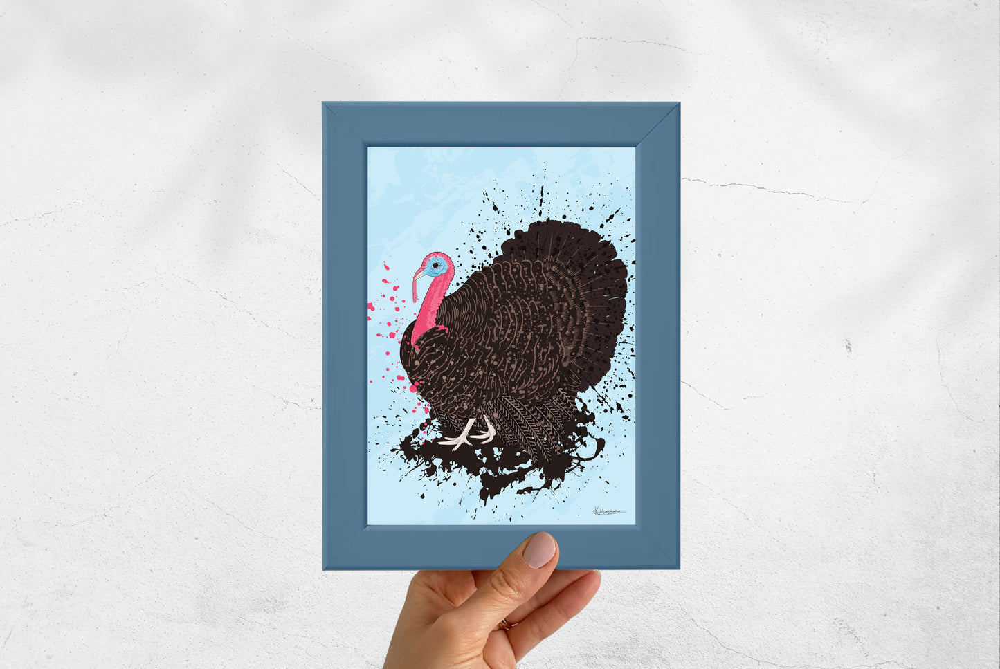 *The Retreat - Herbert mini framed print (Blue frame)
