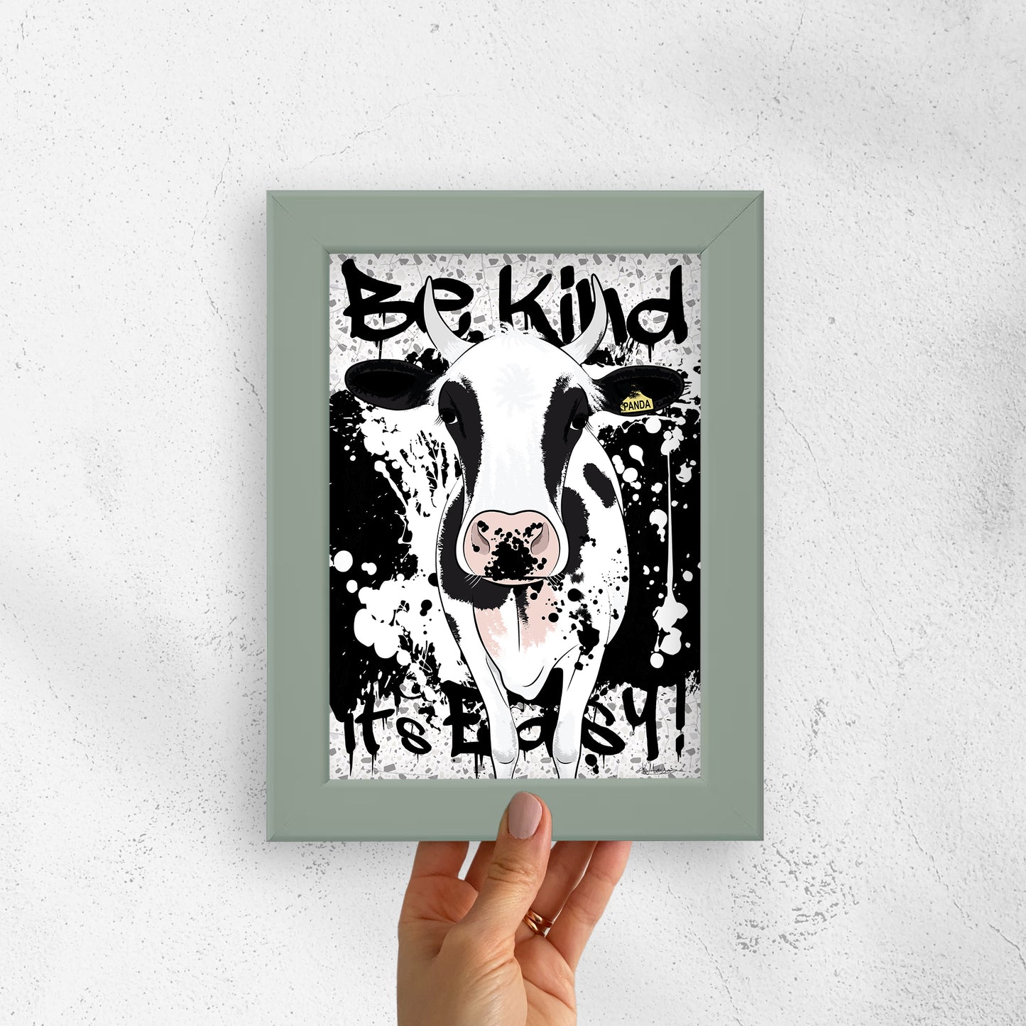 The Herd - Panda mini framed print