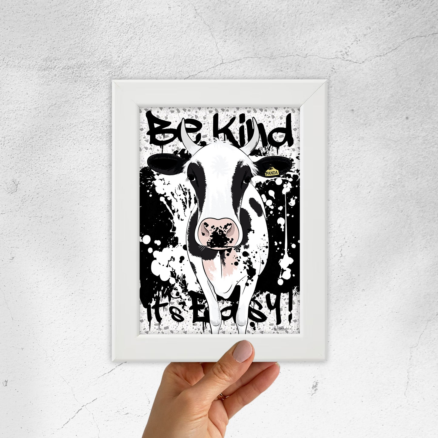 The Herd - Panda mini framed print