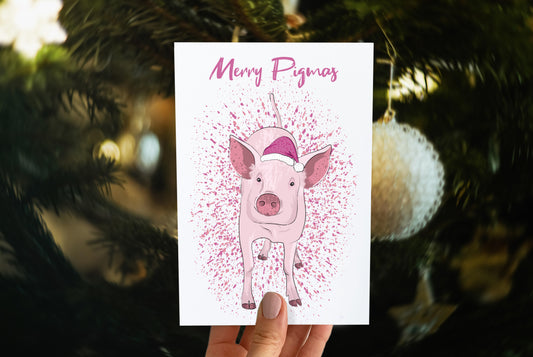 Christmas card - Merry Pigmas